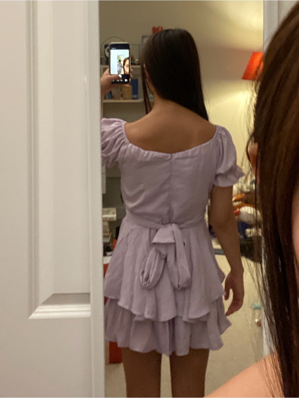 Lilac Off-Shoulder Ruffled Mini Dress - Picture 4 of 7